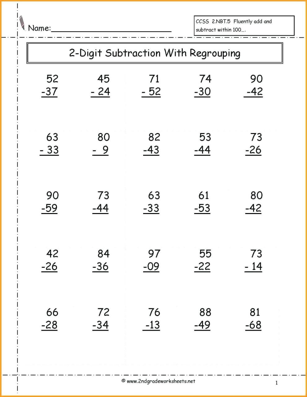 Subtraction And Addition Worksheets For Grade 3