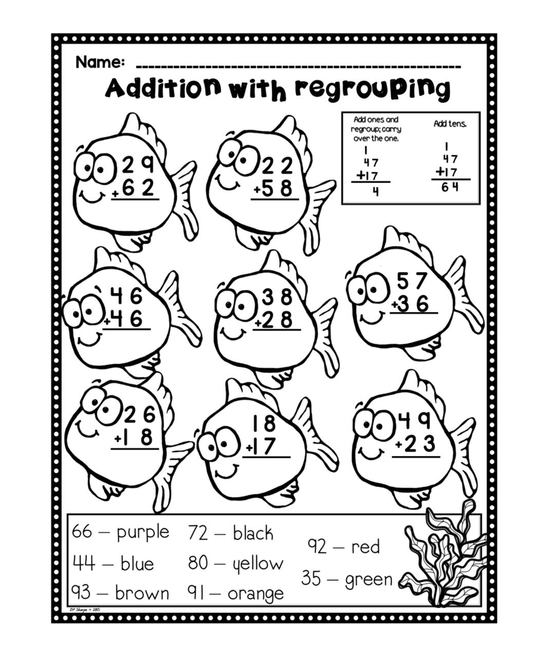 Free Addition With Regrouping Worksheets For 2Nd Grade