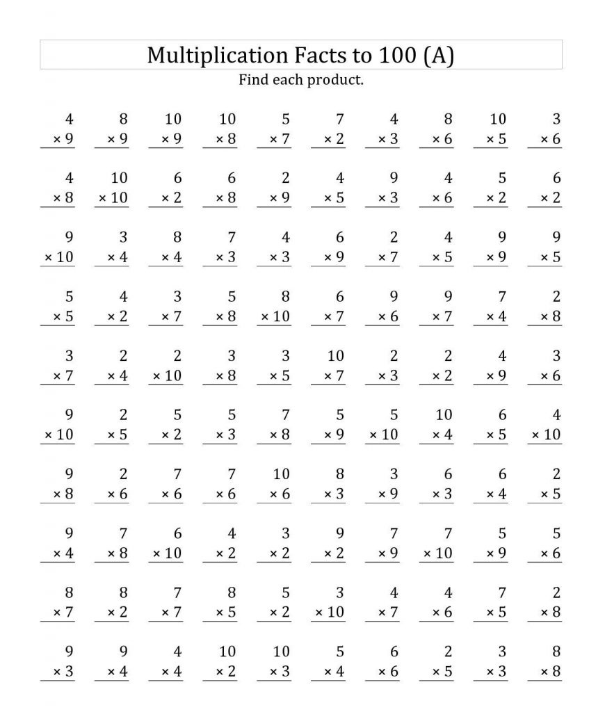 Addition Facts Worksheets 3Rd Grade