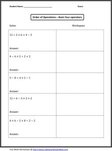 5th Grade Math Worksheet Copy order Operations 5th Grade Lessons Tes