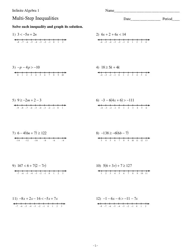 Multi Step Equations Worksheet With Answer Key
