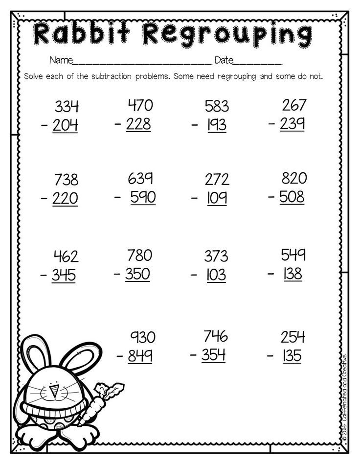 3rd Grade Subtraction Worksheets With Regrouping Melting Clock