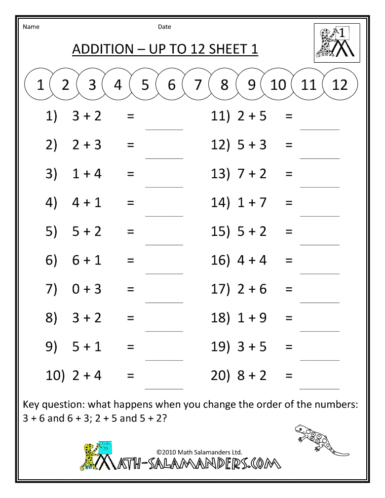 Printable Addition 4th Grade Math Worksheets