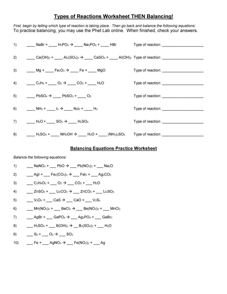 28 Balancing Equation Worksheet With Answers Worksheet Information