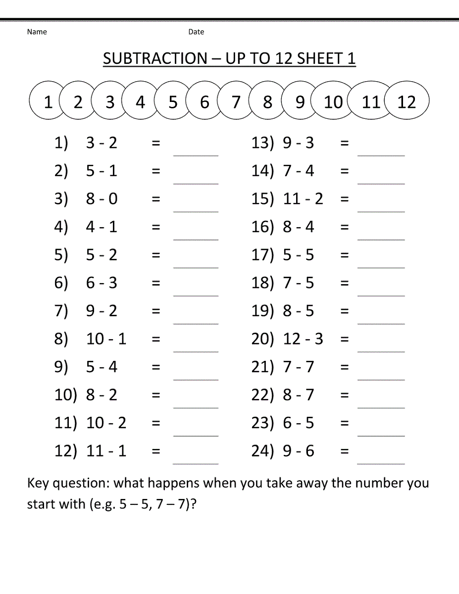 Math Worksheets For Grade 1 Printable