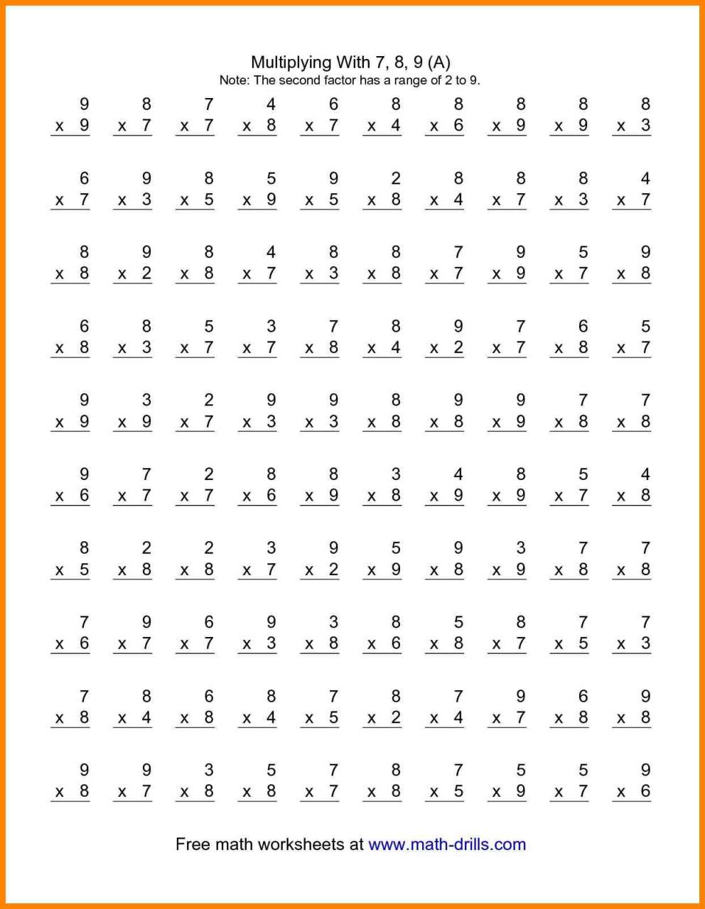 Math 4Th Grade Multiplication Worksheets