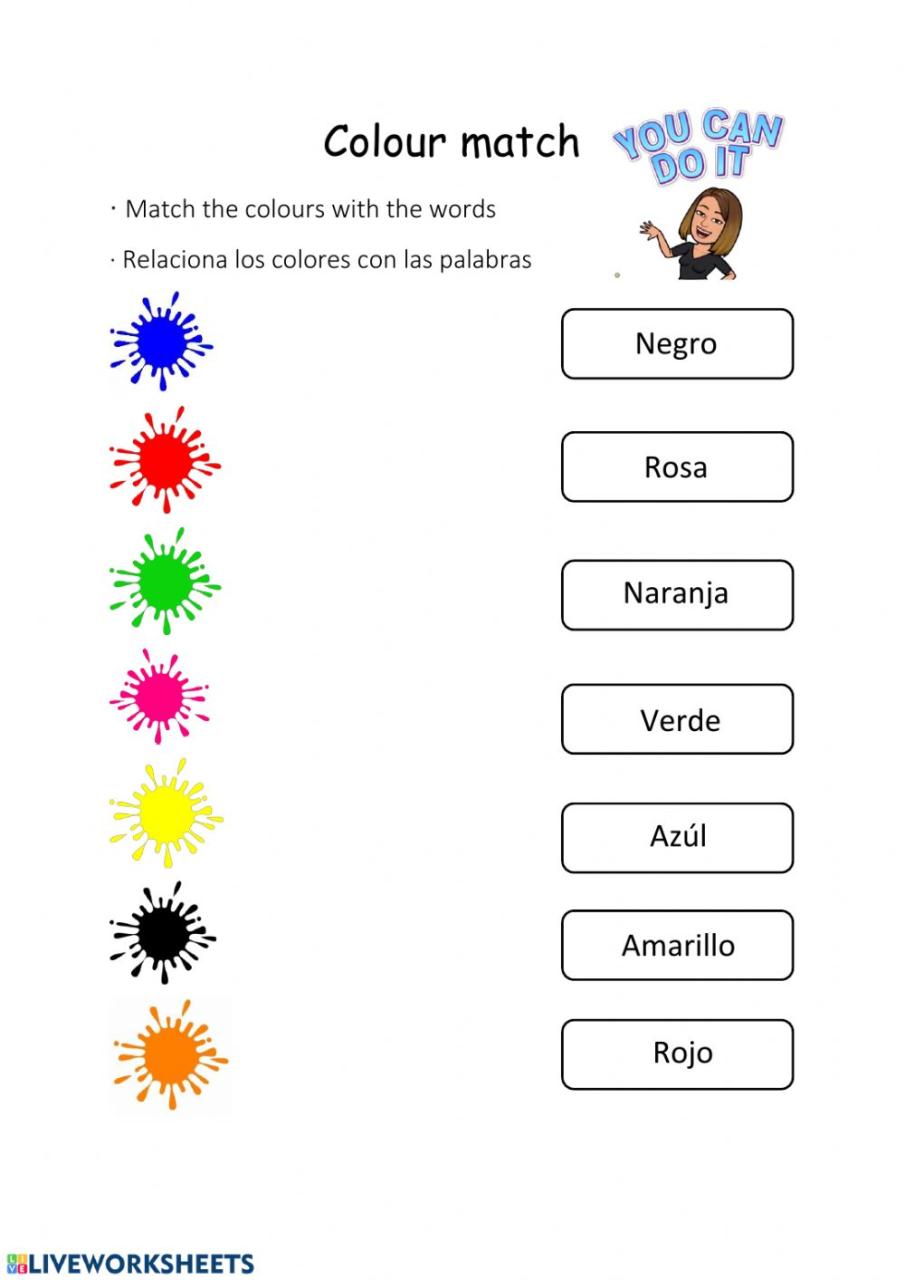 Spanish Colors Worksheet Pdf
