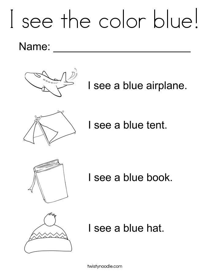 Colour Blue Worksheets