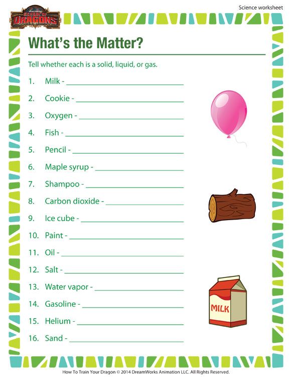 Matter Worksheet Grade 1