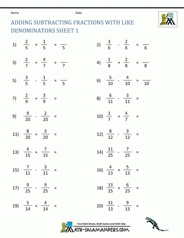 17+ Adding And Subtracting Fractions 5Th Grade Worksheets 