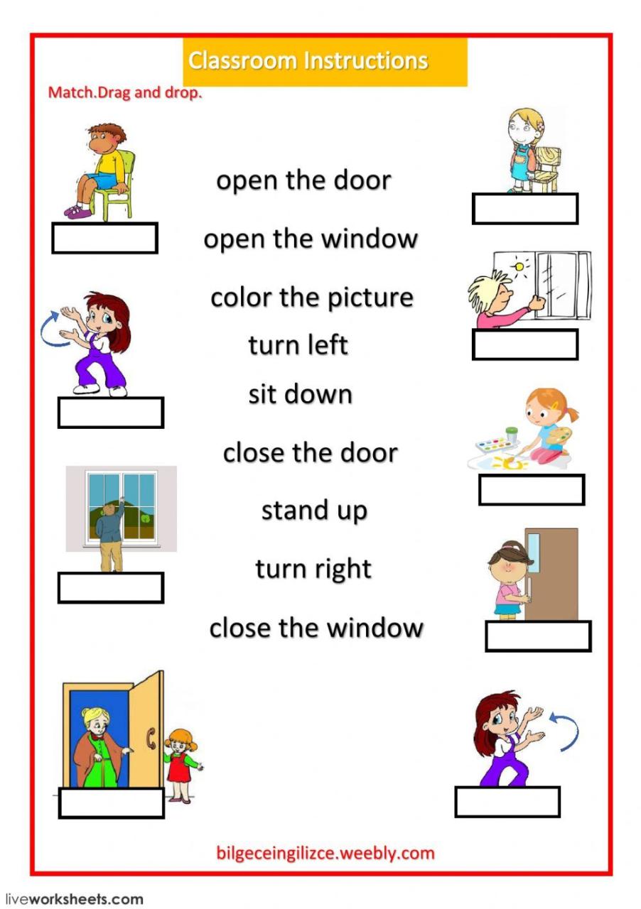 Classroom Instructions Classroom Language Worksheet