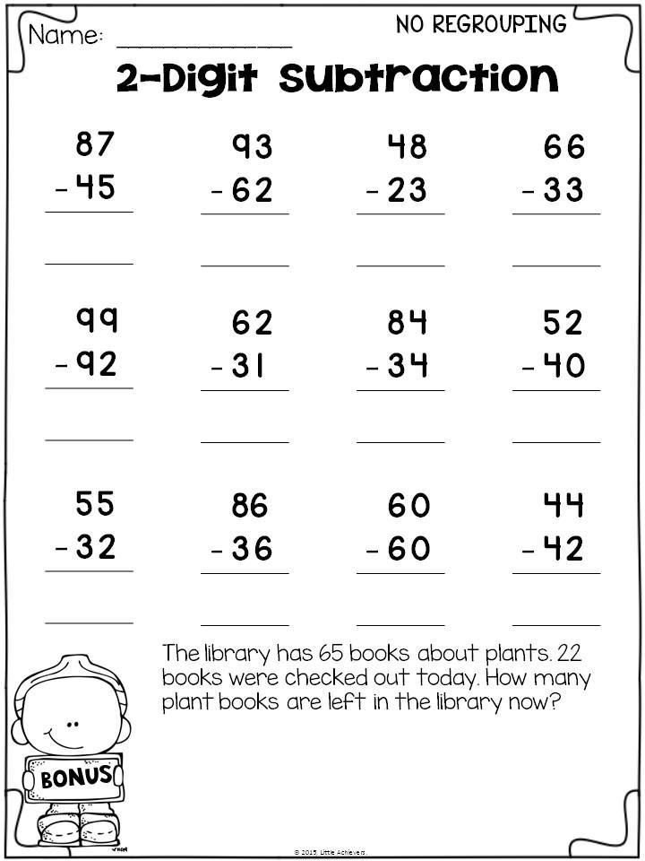 2 Digit Addition Worksheets Without Carrying