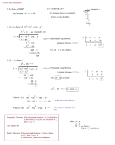 Math Plane Polynomials Factors, Roots, and Theorems Introduction