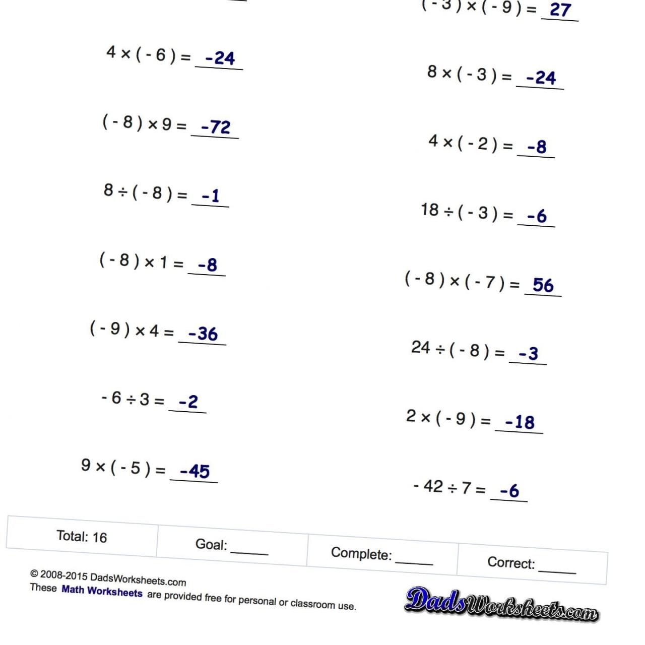 Pre Algebra 6Th Grade Worksheets