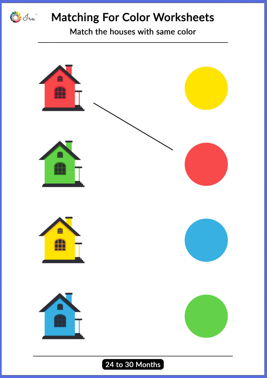 Matching Colors Worksheets For Kindergarten