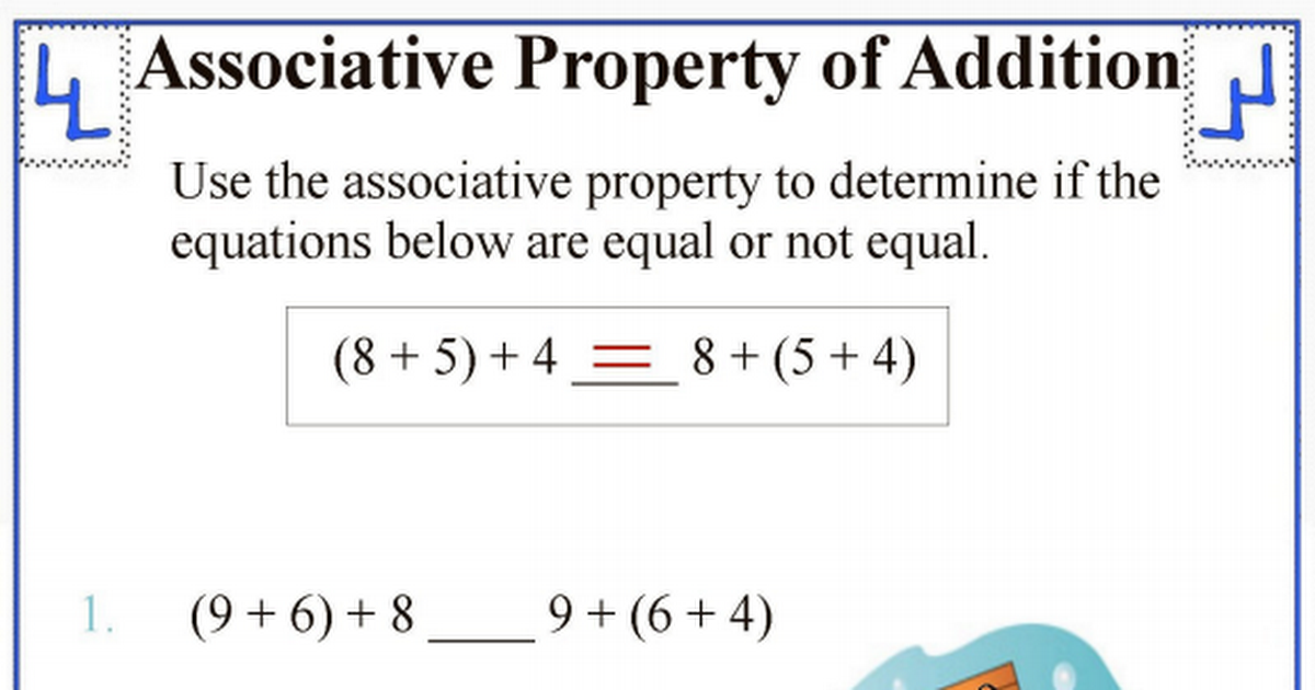 associativepropertyofaddition.pdf Associative property, Teaching