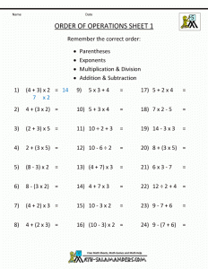 pemdas rule order of operations 1 Math 1 Pinterest Math, School
