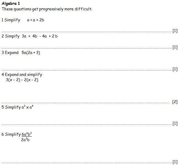 MathsMadeEasy GCSE Maths Revision Worksheets free, Algebra