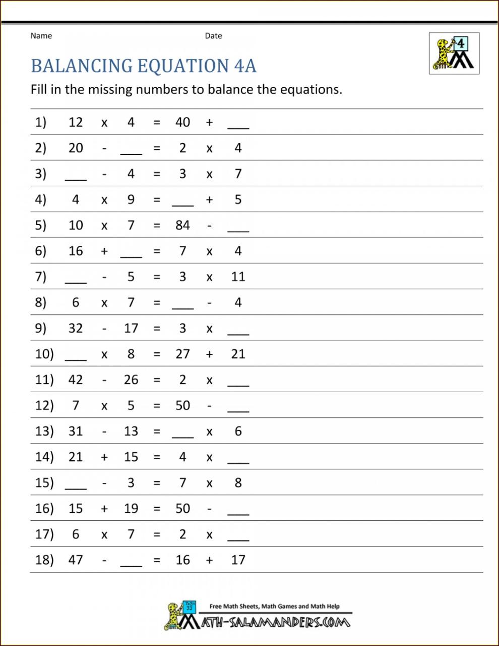 Grade 8 Algebraic Expressions Worksheets