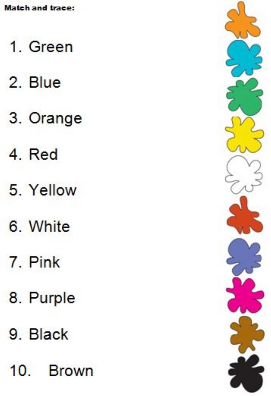 Colours. Match. worksheet