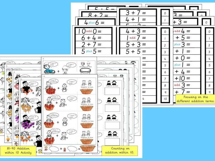 81100 Addition within 10 Activity Sheets Teaching Resources