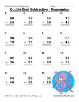 Double Digit Subtraction Worksheets With Regrouping