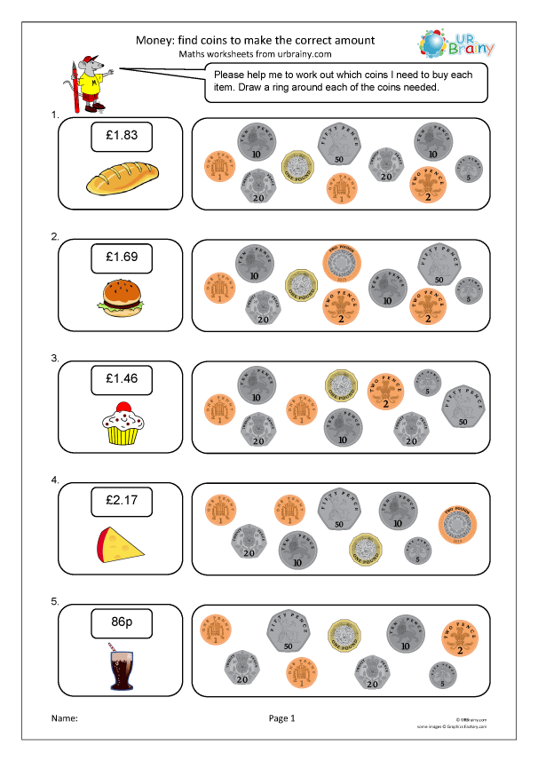 Money Addition Worksheets Year 4