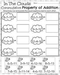 Commutative Property Addition Worksheets 1st Grade