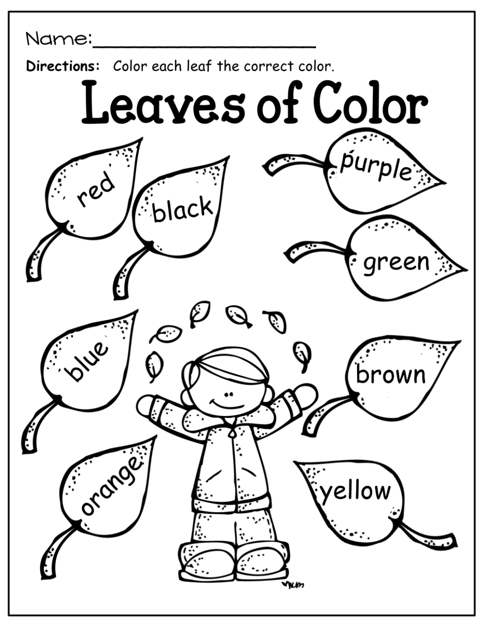 Kinder Color Worksheets