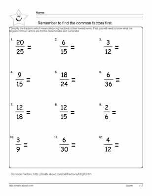 Fractions Worksheets Grade 4 With Answers
