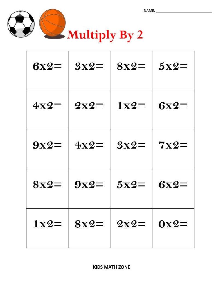 Multiplication Worksheets Pdf Grade 2