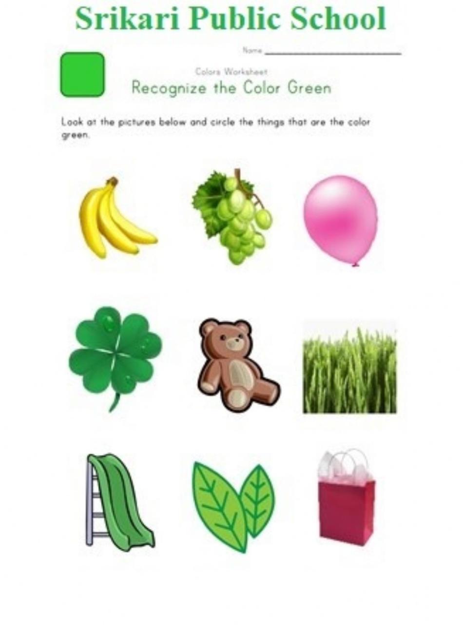 Green Colour worksheet