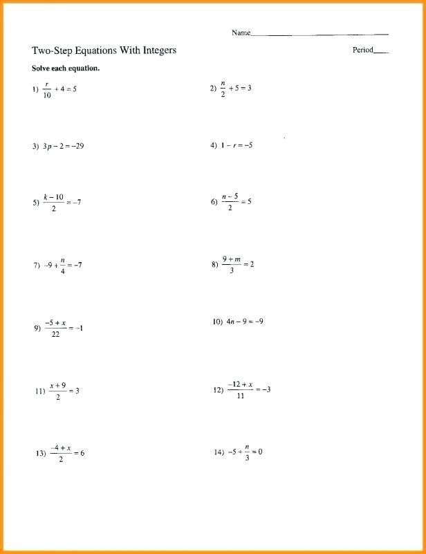 Quadratic Equation Worksheet Algebra 1
