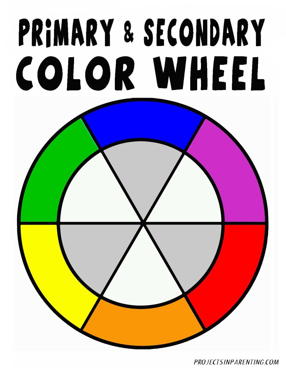 Color Wheel Worksheet For Kindergarten