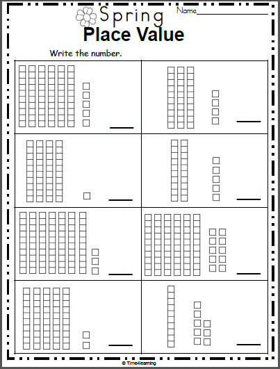 Place Value Blocks Worksheets 1st Grade
