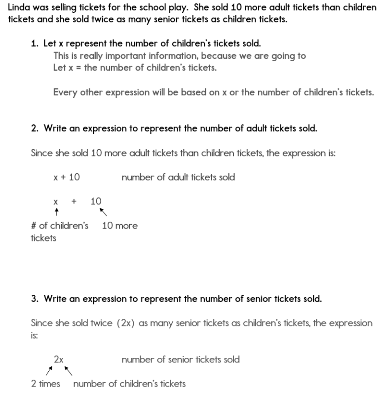 Algebra Word Problems Worksheet With Solutions Pdf
