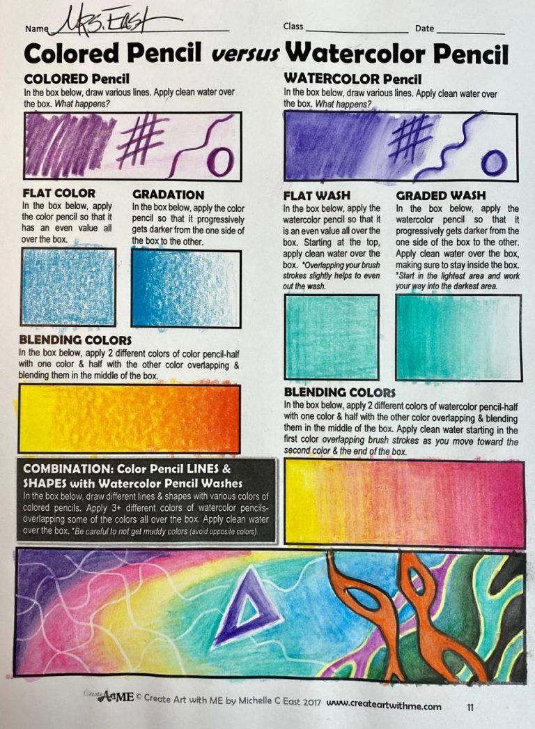 Colored Pencil Techniques Worksheet Answers
