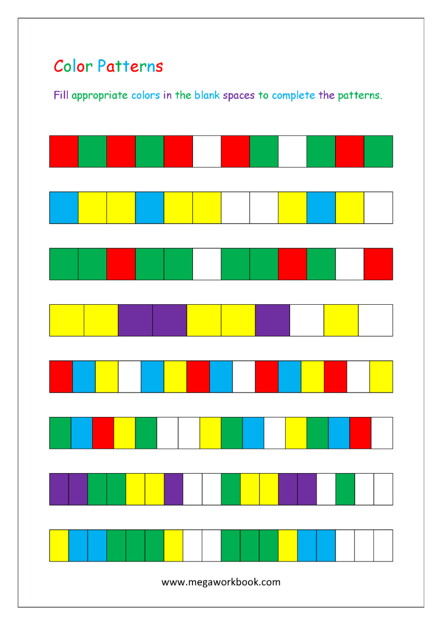 Colour A Pattern Worksheet