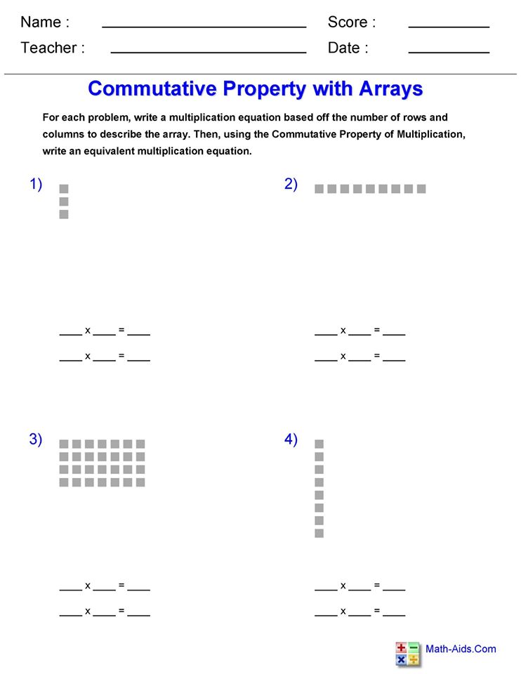 Commutative Property Of Addition 1St Grade Worksheet
