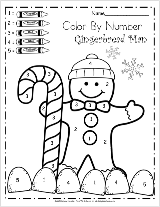 Kindergarten Coloring Worksheets Christmas