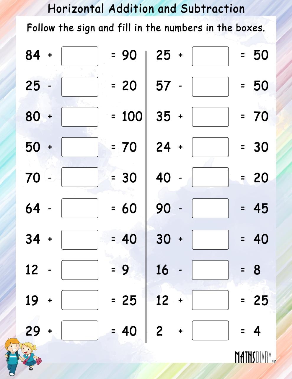 Grade 1 Math Worksheets Addition And Subtraction