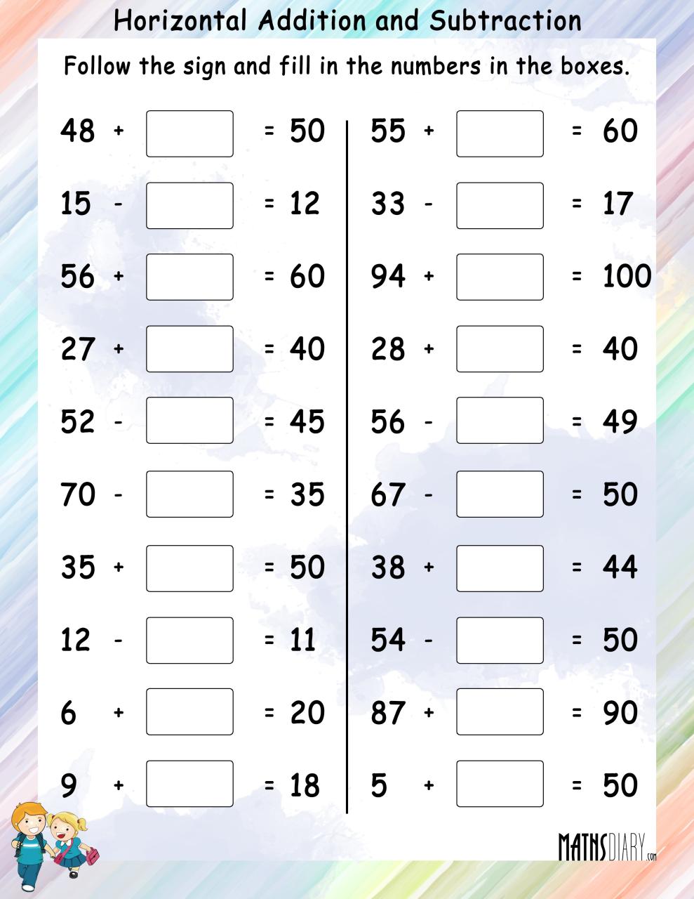 Subtraction Grade 2 Math Worksheets