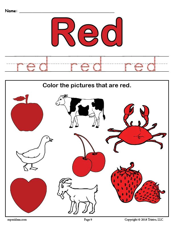 Learning Colors Printable Worksheets