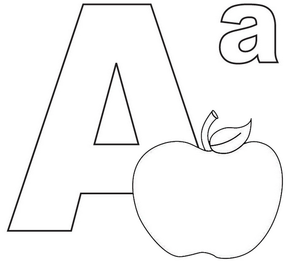 Letter A Coloring Sheets For Toddlers