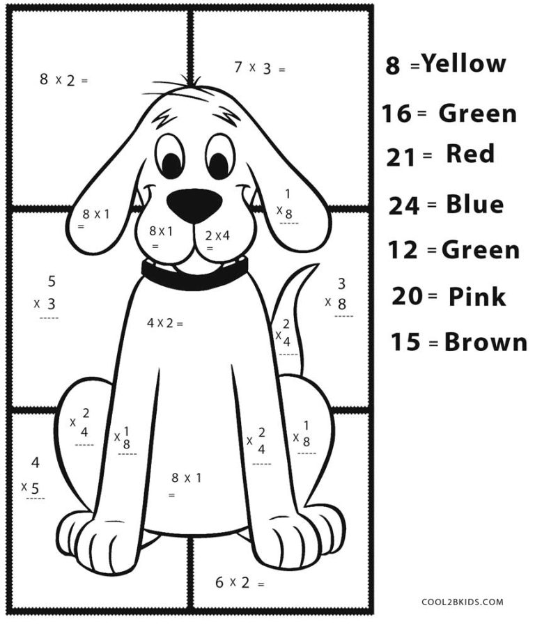 Color By Number Math Worksheets 1St Grade