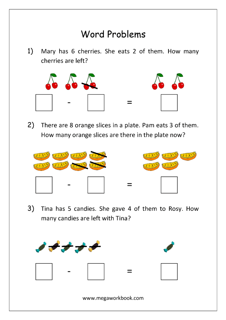 Free Math Worksheets Addition And Subtraction Word Problems