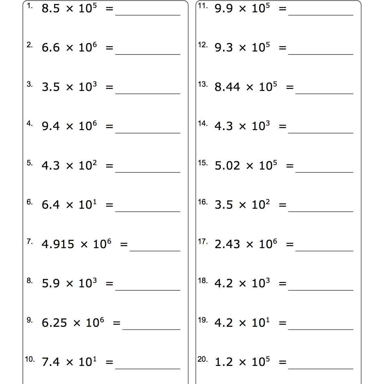Beginner Algebra Worksheets