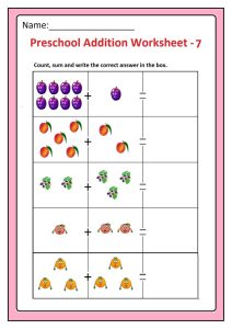 Preschool Basic Addition Worksheets Free Printable Preschool and