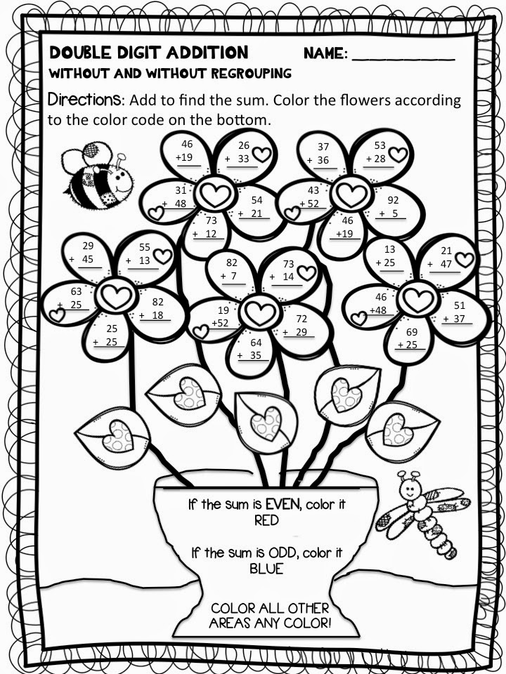 3 Digit Addition Coloring Worksheets Free