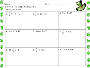 Solving 2 Step Equations Worksheet Tes Tessshebaylo